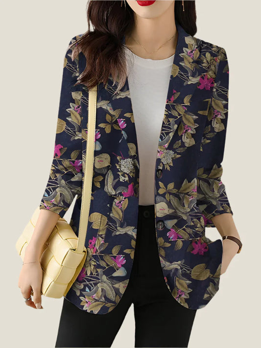 Amina | Chique blazer met bloemenprint