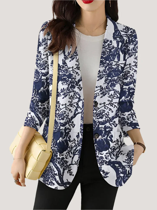 Amina | Chique blazer met bloemenprint